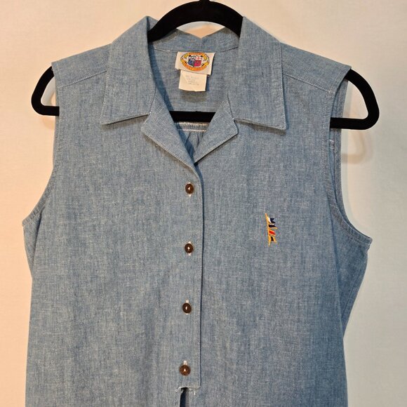 USA Vintage PUSSER'S WEST INDIES Y2K RARE Blue Sleeveless Cropped Top Size S. - Picture 5 of 16